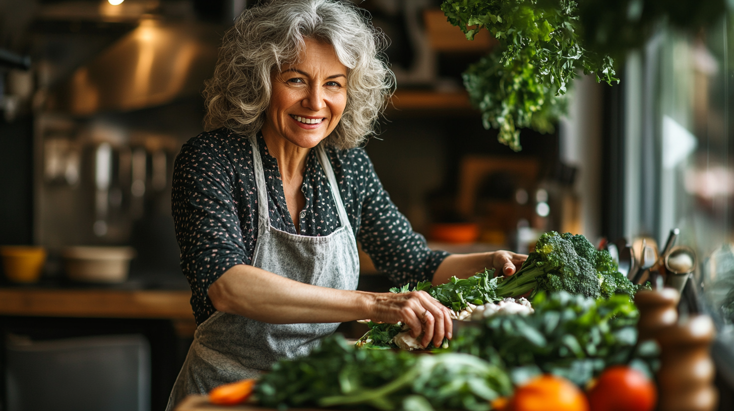 Група активних людей старшого віку насолоджується здоровою їжею